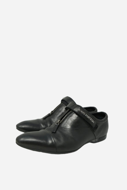 Louis Vuitton Black Leather Zip Up Derby