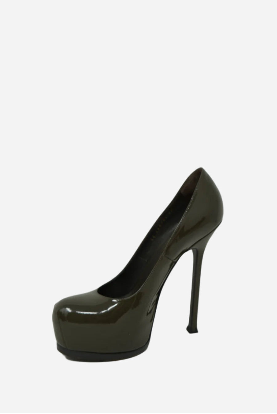 Saint Laurent Grey Patent Platform Pumps Size 37