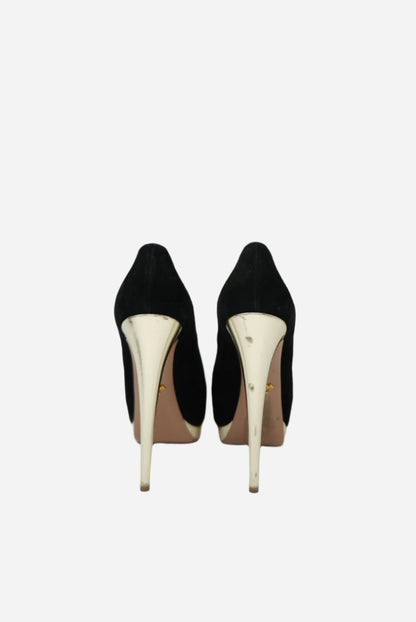 Prada Black Suede High Heels