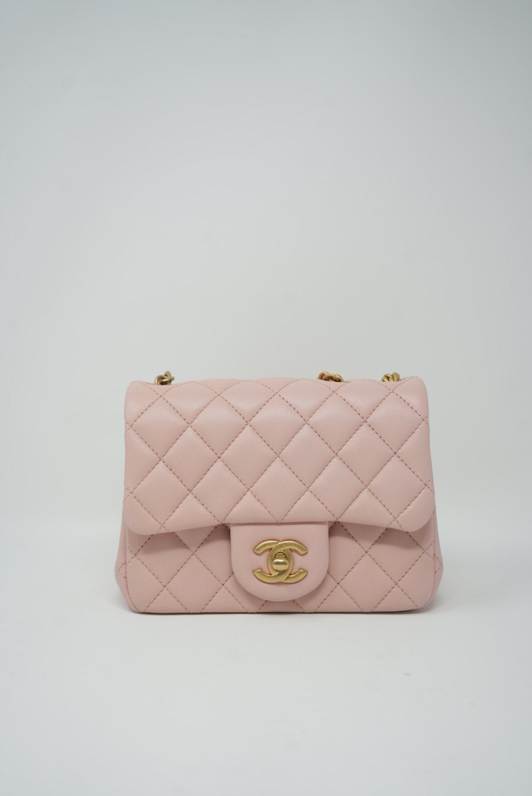 Pre-Owned CHANEL Camellia Mini Square Flap 2022