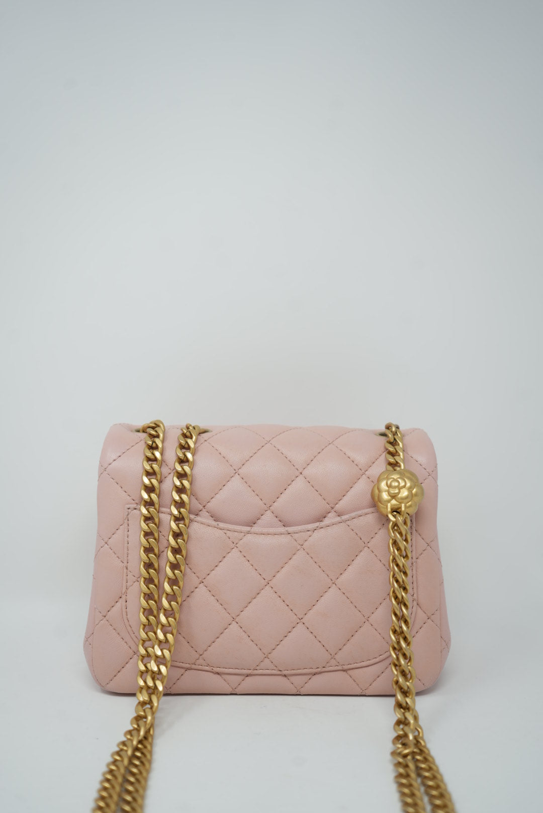 Pre-Owned CHANEL Camellia Mini Square Flap 2022