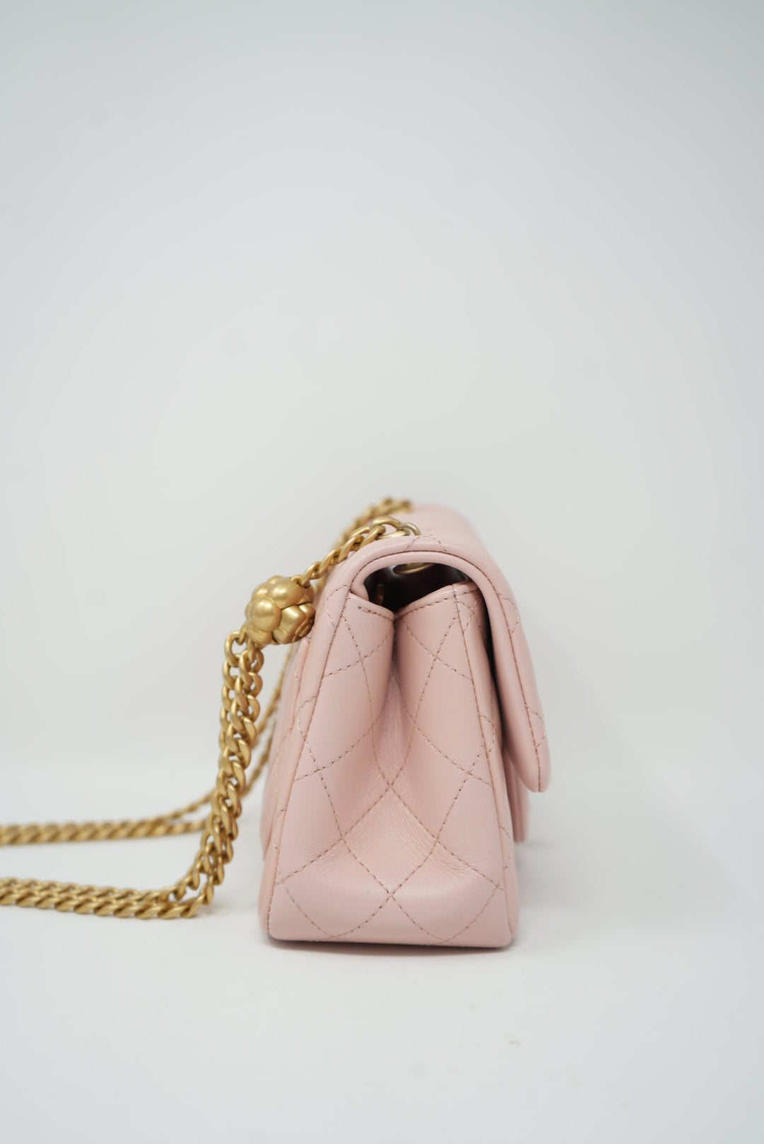 Pre-Owned CHANEL Camellia Mini Square Flap 2022