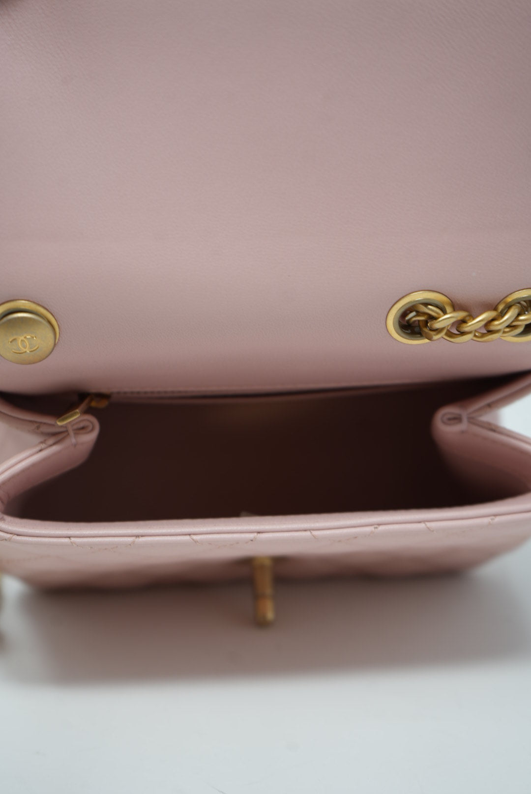 Pre-Owned CHANEL Camellia Mini Square Flap 2022
