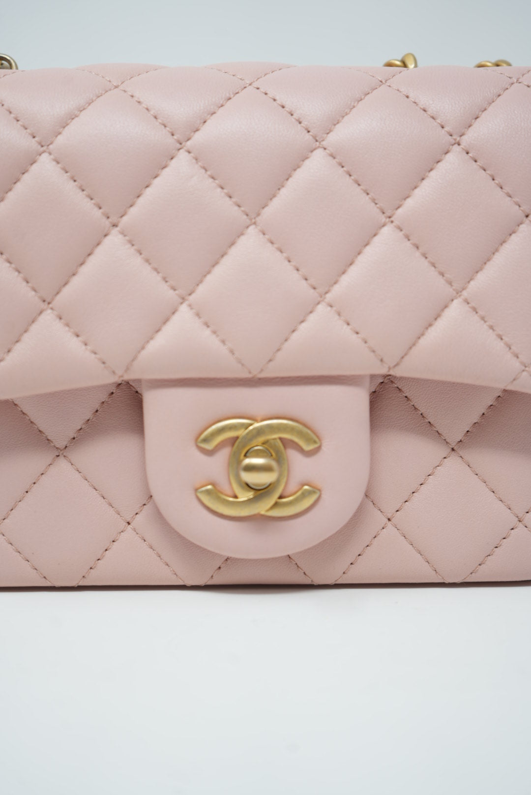 Pre-Owned CHANEL Camellia Mini Square Flap 2022