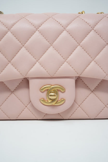 Pre-Owned CHANEL Camellia Mini Square Flap 2022