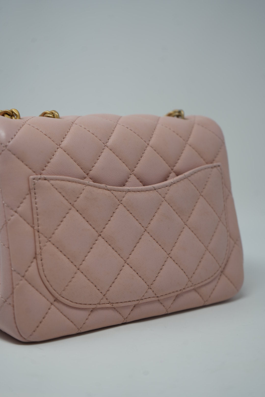 Pre-Owned CHANEL Camellia Mini Square Flap 2022