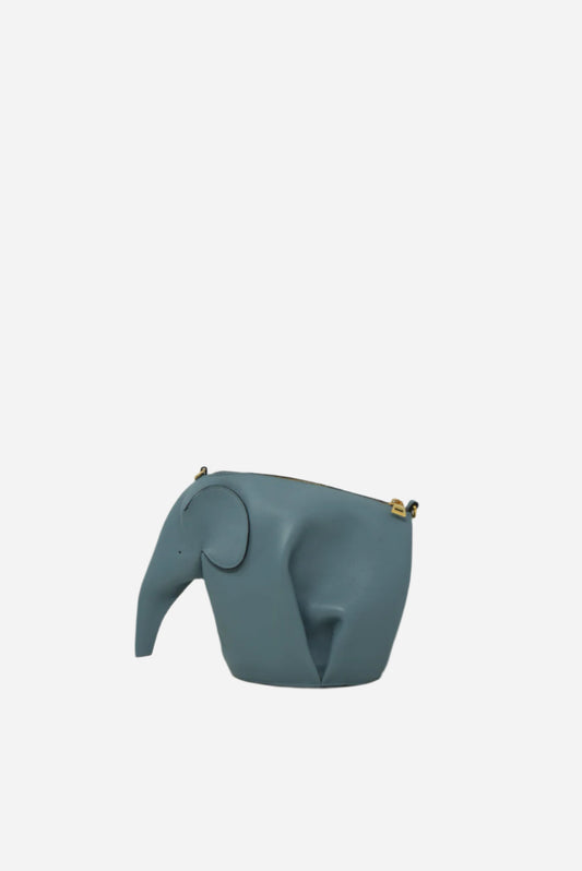 Loewe Blue Elephant Clutch w/strap