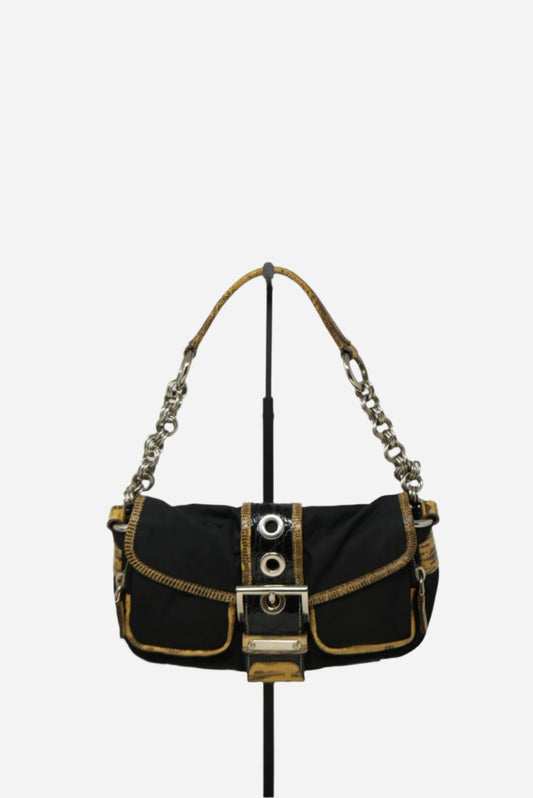 Prada Nylon/Lizard/Alligator Embossed Bag 2004