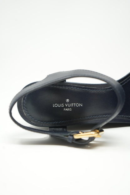 Louis Vuitton Monogram Denim Platform Sandals  Size 35