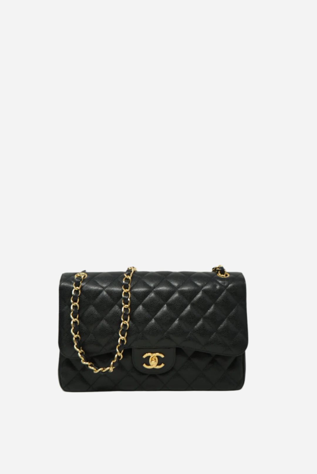 Pre owned Chanel 2011-2012 Classic Double Flap Large Black Caviar