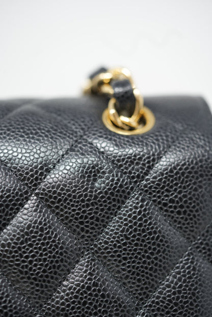 Pre-Owned Chanel 2011-2012 Classic Double Flap Large Black Caviar
