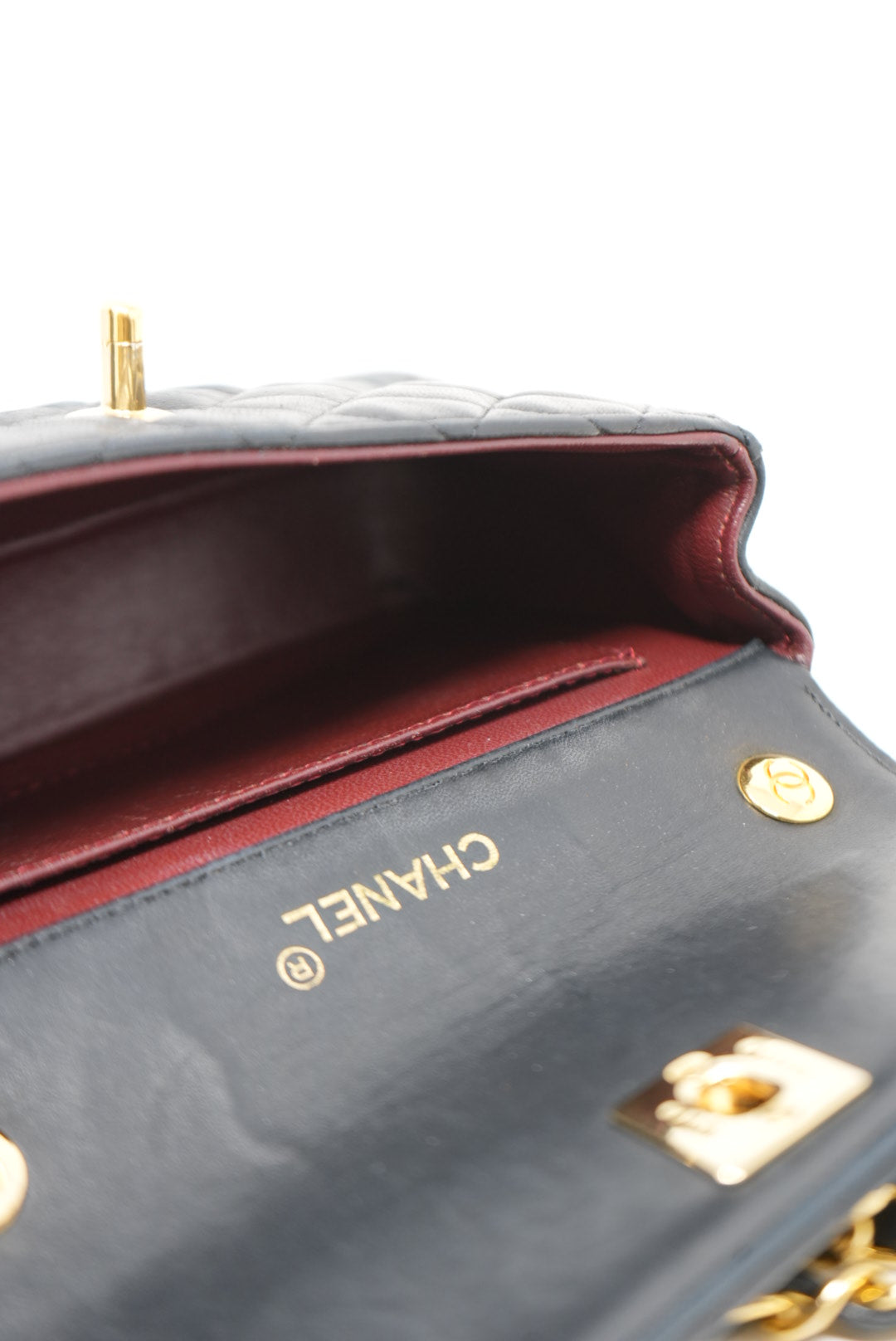 Pre-Owned Chanel Mini Flap Bag Lambskin 1989-1991