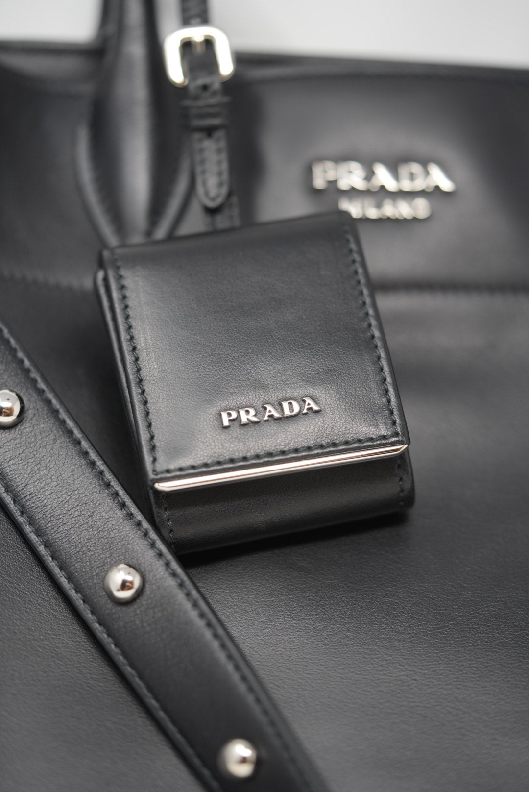 Prada Calfskin Tote Bag With Strap