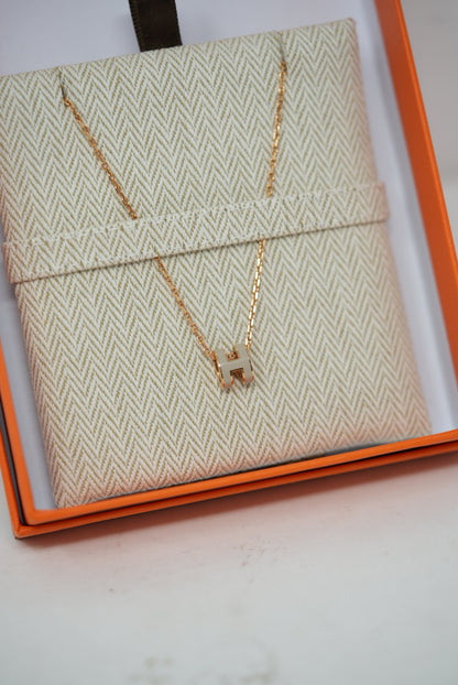 Hermes Mini Pop H pendant Marron Glacé