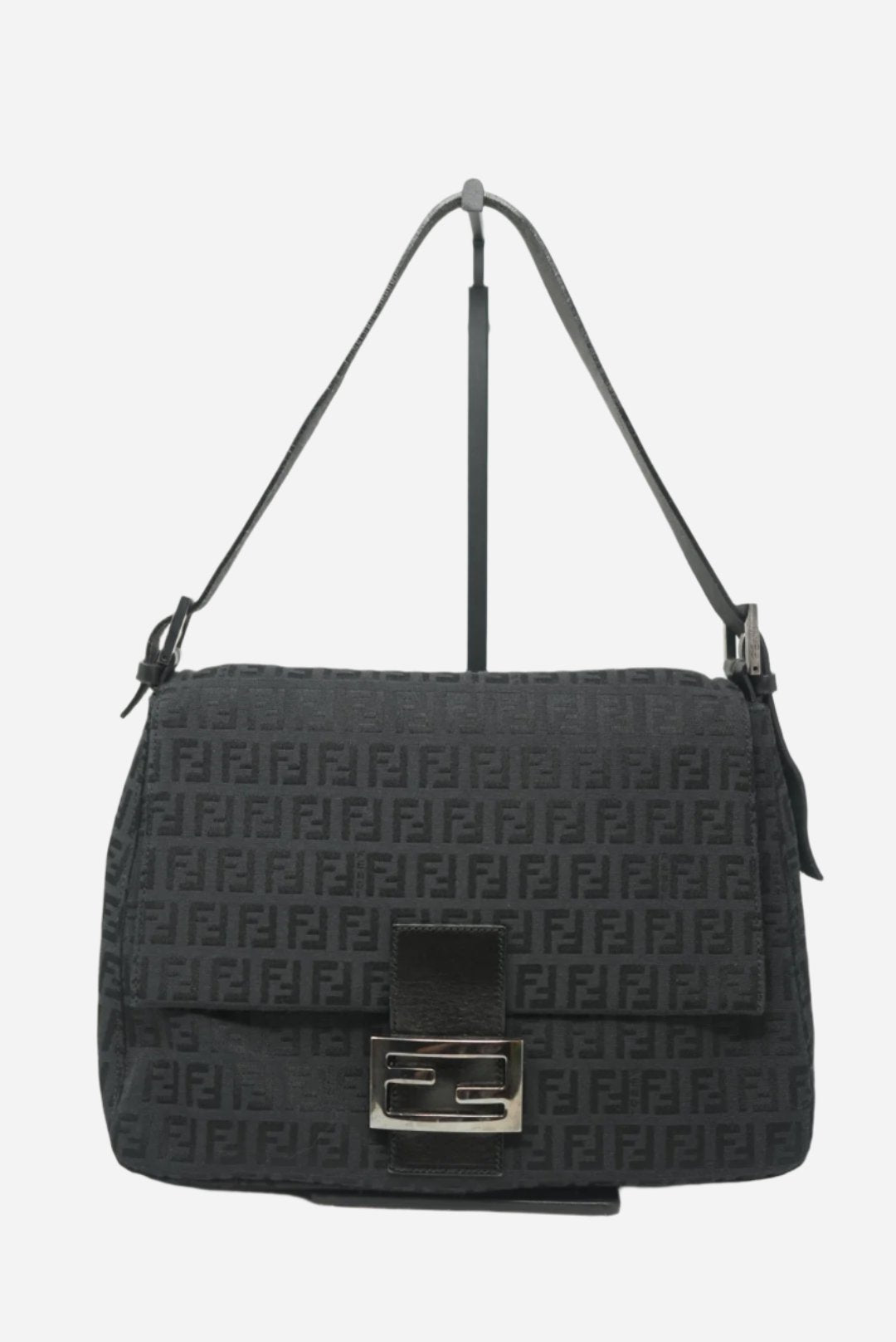 FENDI 90s Zucca Baguette Large Black