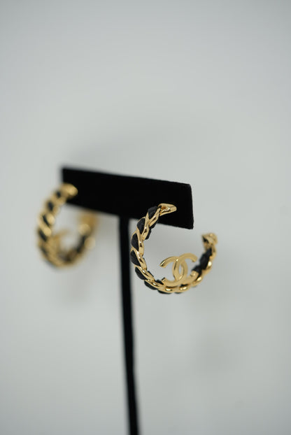 Pre-owned Chanel CC Chain Hoop Earring