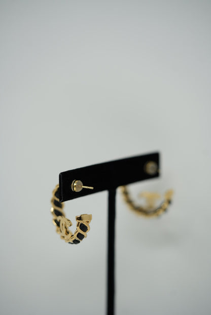 Pre-owned Chanel CC Chain Hoop Earring