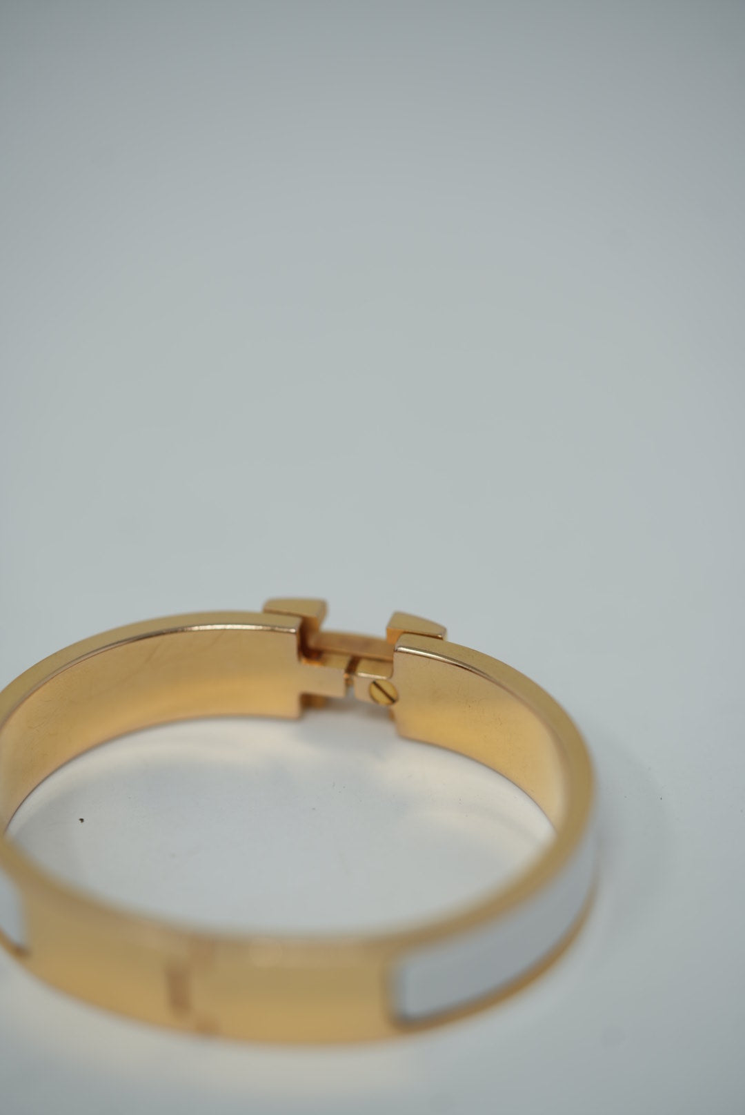 Hermes White Clic H Bracelet