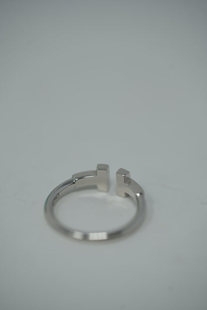 Tiffany T Diamond Wire Ring #5 White Gold