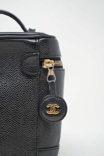 Pre-Owned CHANEL 2002-2003 Vanity HandBag Caviar