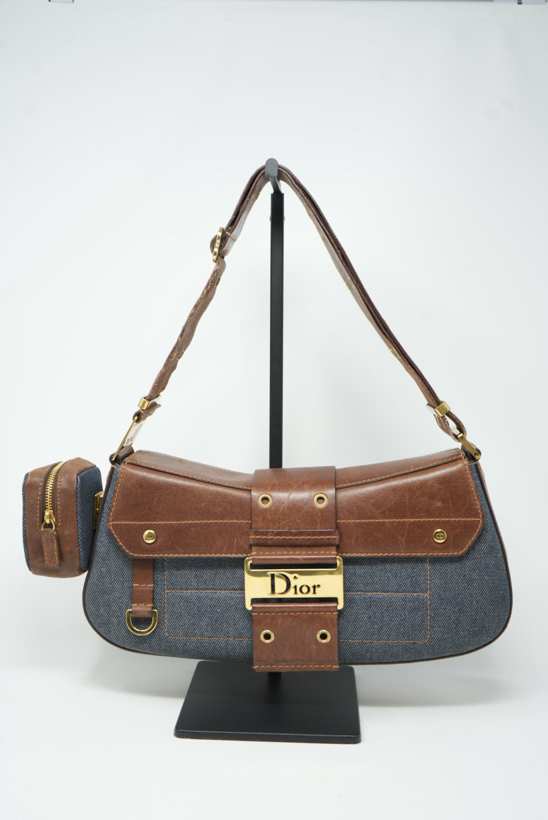 Dior 2002 Denim Punk Shoulder Bag