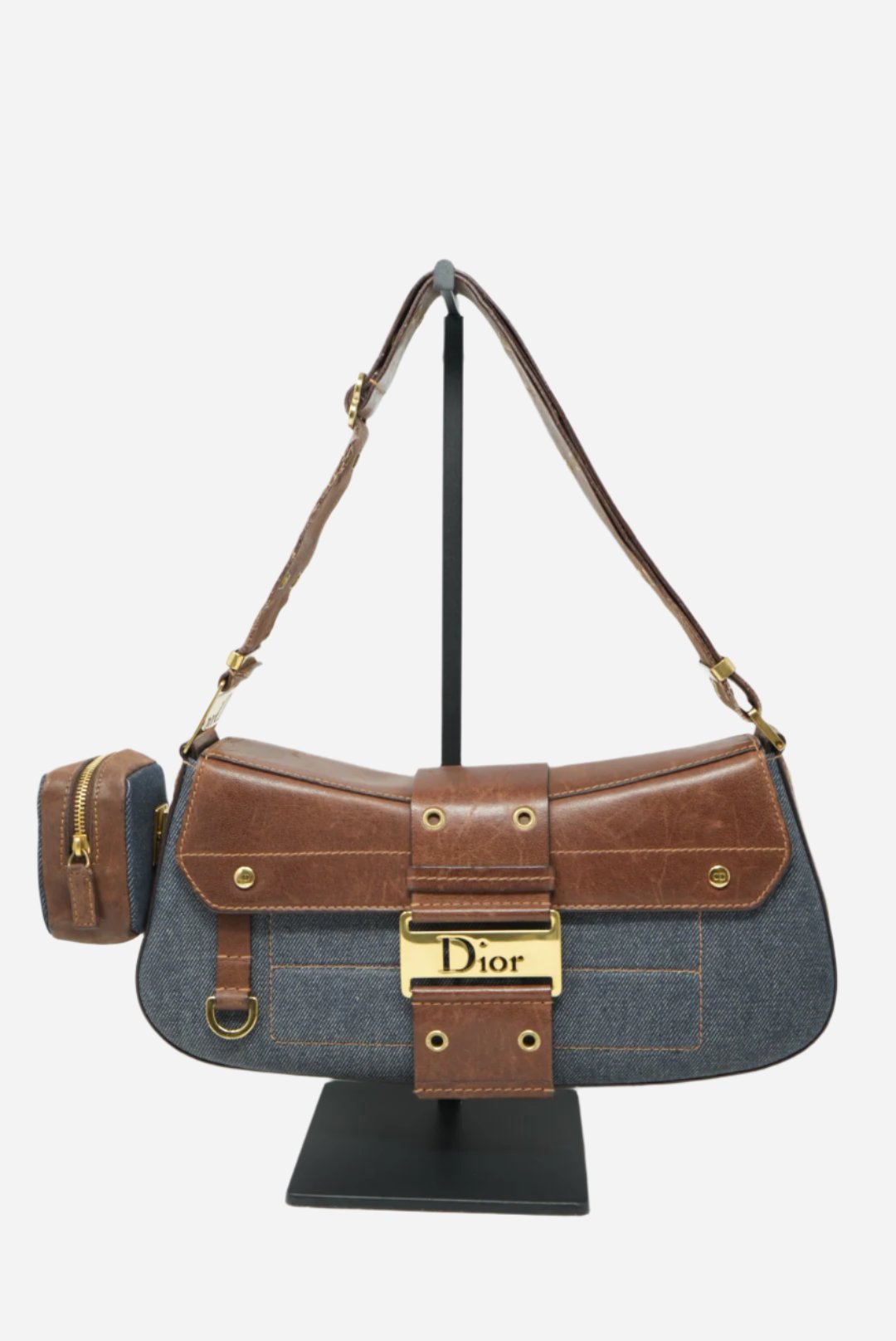 Dior 2002 Denim Punk Shoulder Bag