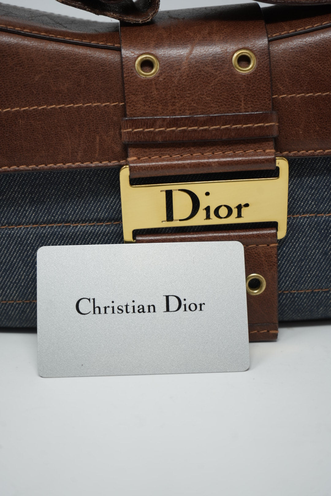 Dior 2002 Denim Punk Shoulder Bag