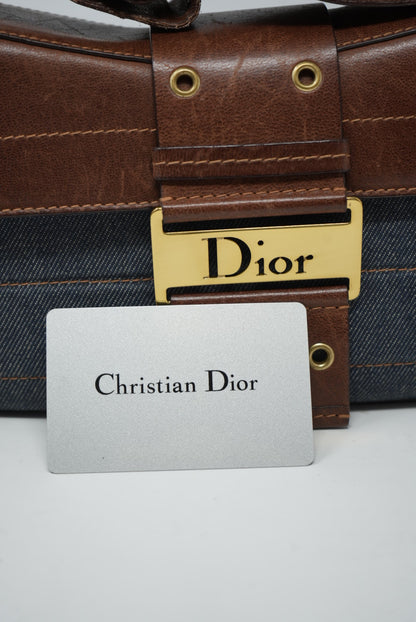 Dior 2002 Denim Punk Shoulder Bag