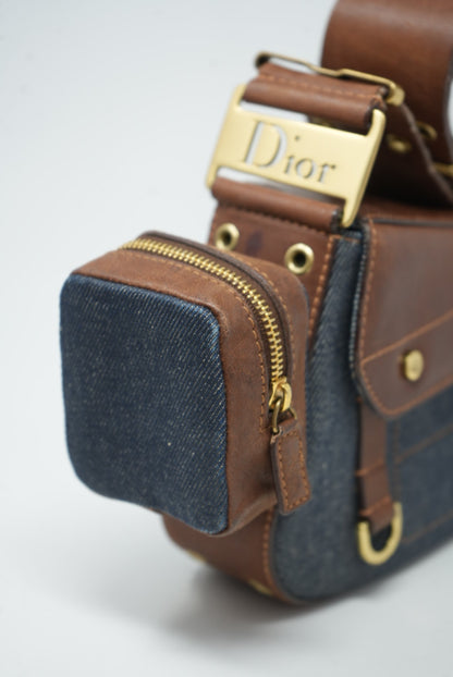 Dior 2002 Denim Punk Shoulder Bag