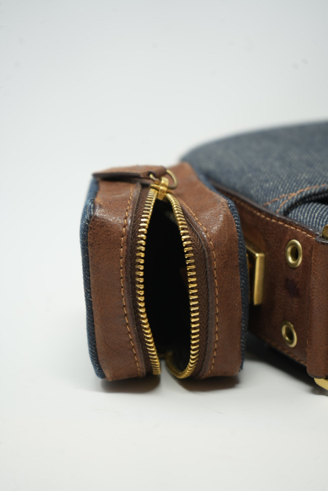 Dior 2002 Denim Punk Shoulder Bag