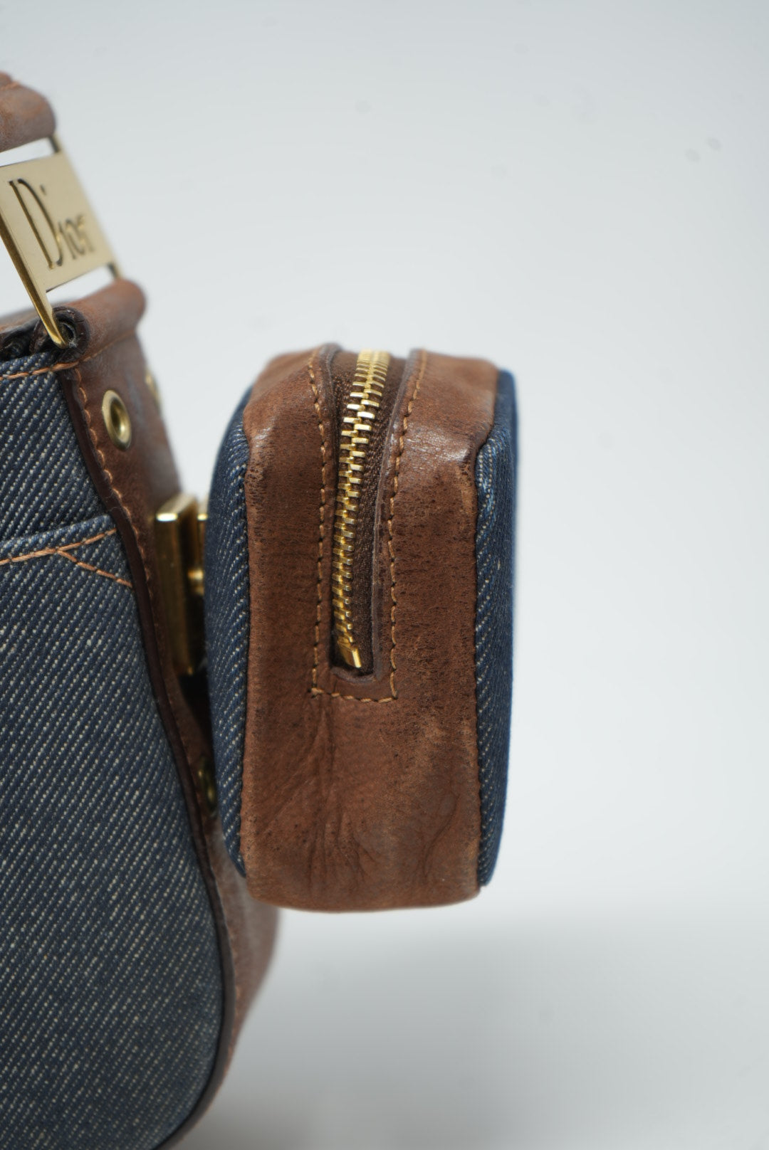 Dior 2002 Denim Punk Shoulder Bag