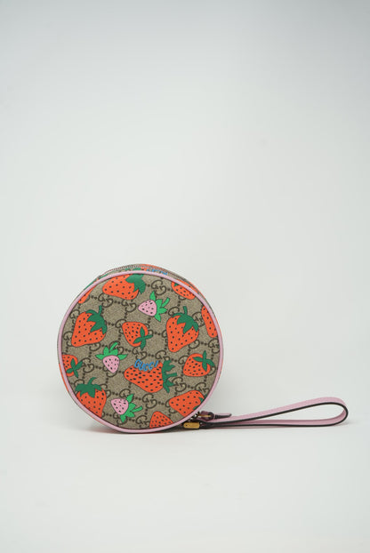 GUCCI GG Supreme Strawberry Pouch