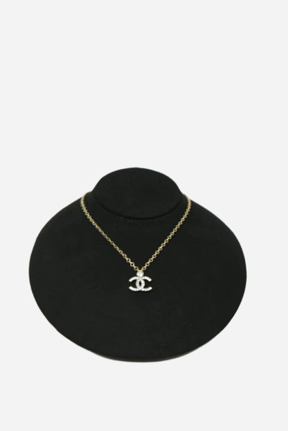 Pre-owned Chanel CC Rhinestone Necklace 2023