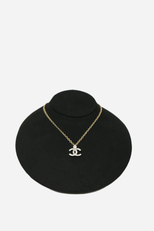 Pre-owned Chanel CC Rhinestone Necklace 2023