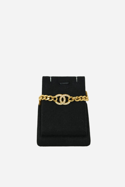 Pre-Owned Chanel CC Rhinestone Bracelet 2022