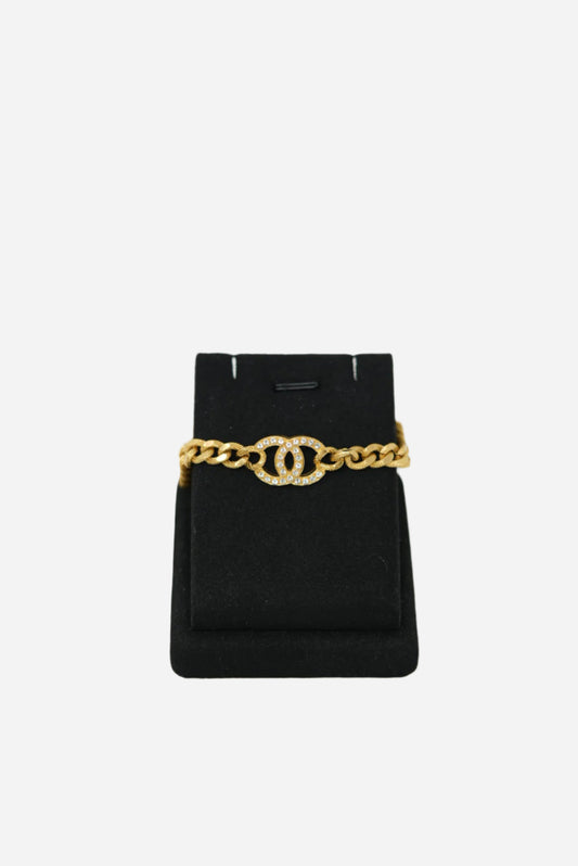 Pre-Owned Chanel CC Rhinestone Bracelet 2022
