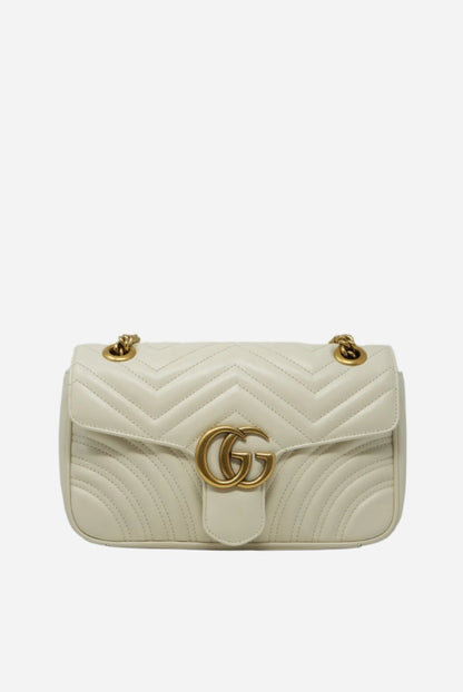 Gucci GG white marmont Medium Shoulder Bag