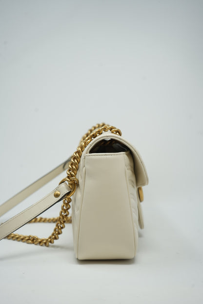 Gucci GG white marmont Medium Shoulder Bag