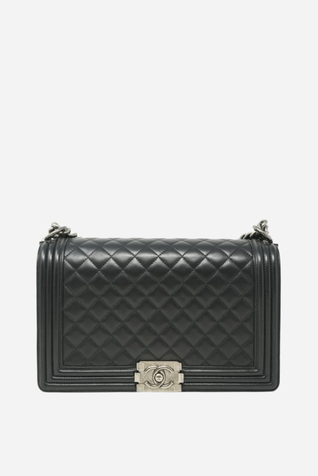 Pre-Owned Chanel LARGE BOY HANDBAG Black 2014