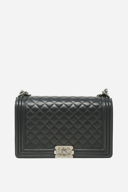 Pre-Owned Chanel LARGE BOY HANDBAG Black 2014