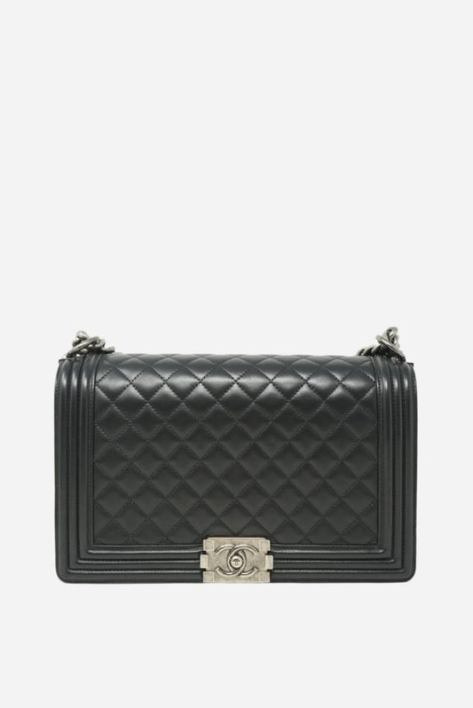 Pre-Owned Chanel LARGE BOY HANDBAG Black 2014