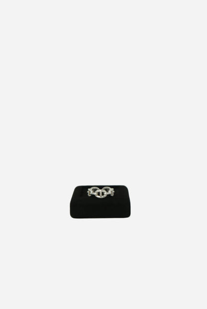 Hermes Chaine Ring Silver #56