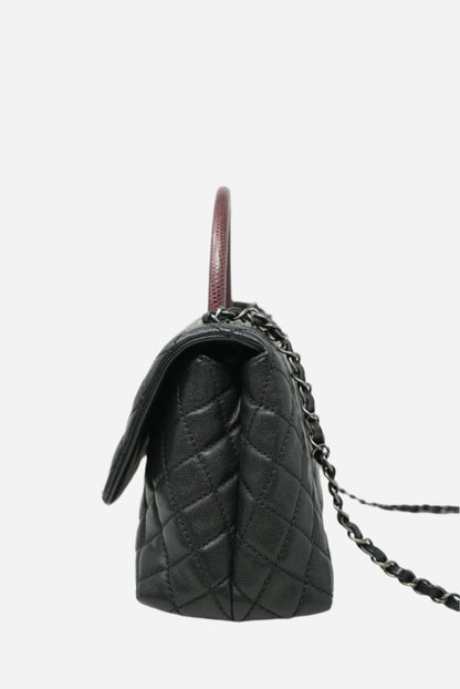 Pre-Owned Chanel Caviar Coco Handle Lizard Small