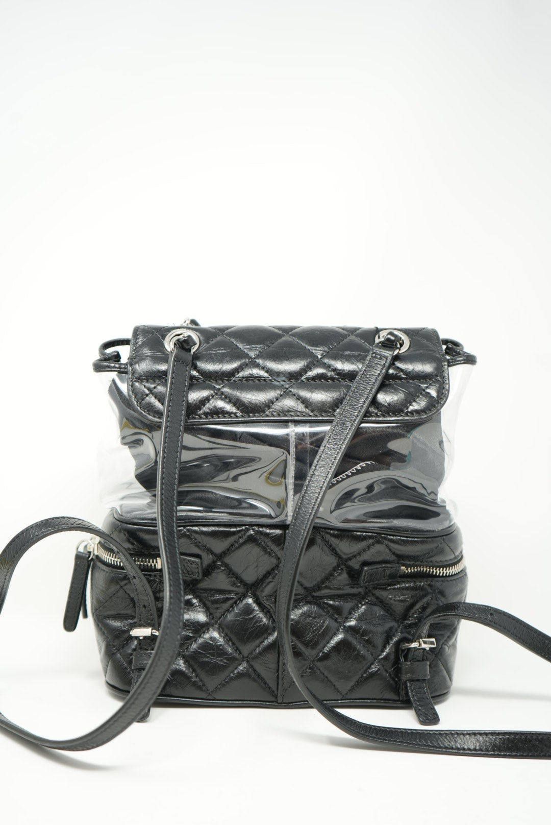 Pre-Owned CHANEL Calfskin PVC Quilted Backpack