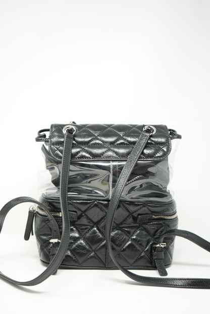 Pre-Owned CHANEL Calfskin PVC Quilted Backpack