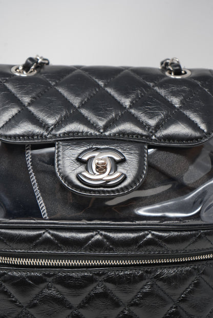 Pre-Owned CHANEL Calfskin PVC Quilted Backpack