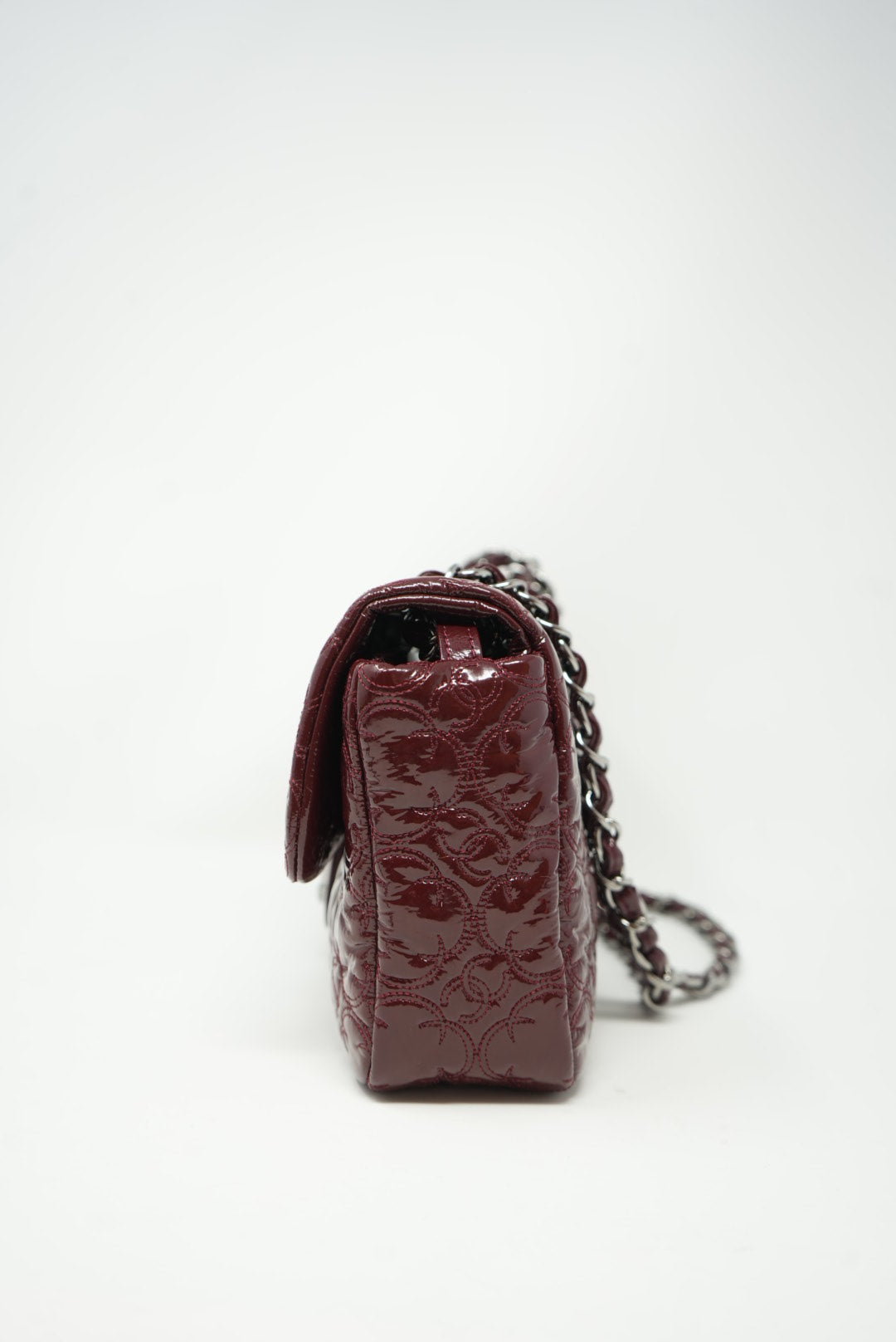 Pre-Owned Chanel Patent Flap Bag Red 2008-2009