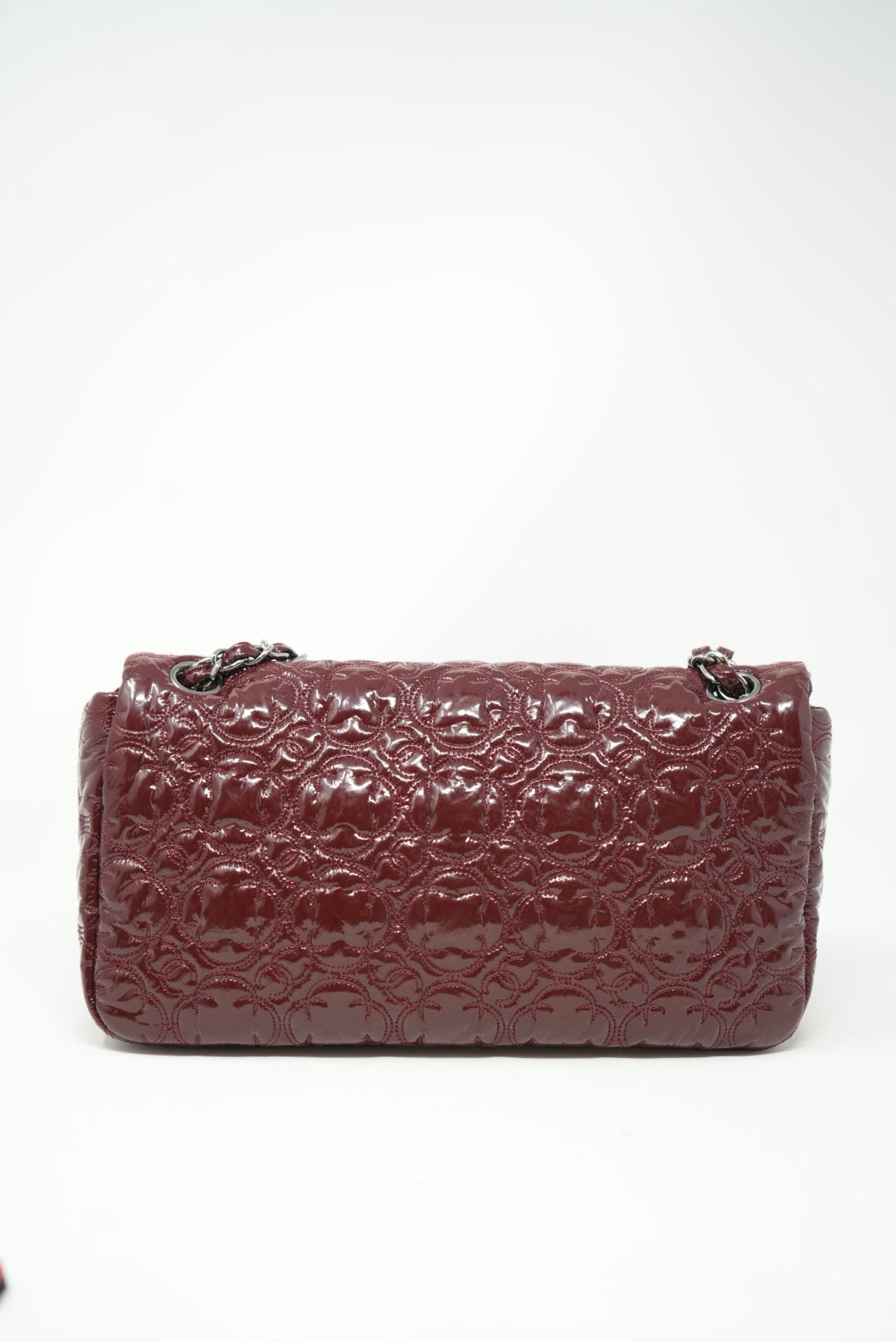 Pre-Owned Chanel Patent Flap Bag Red 2008-2009