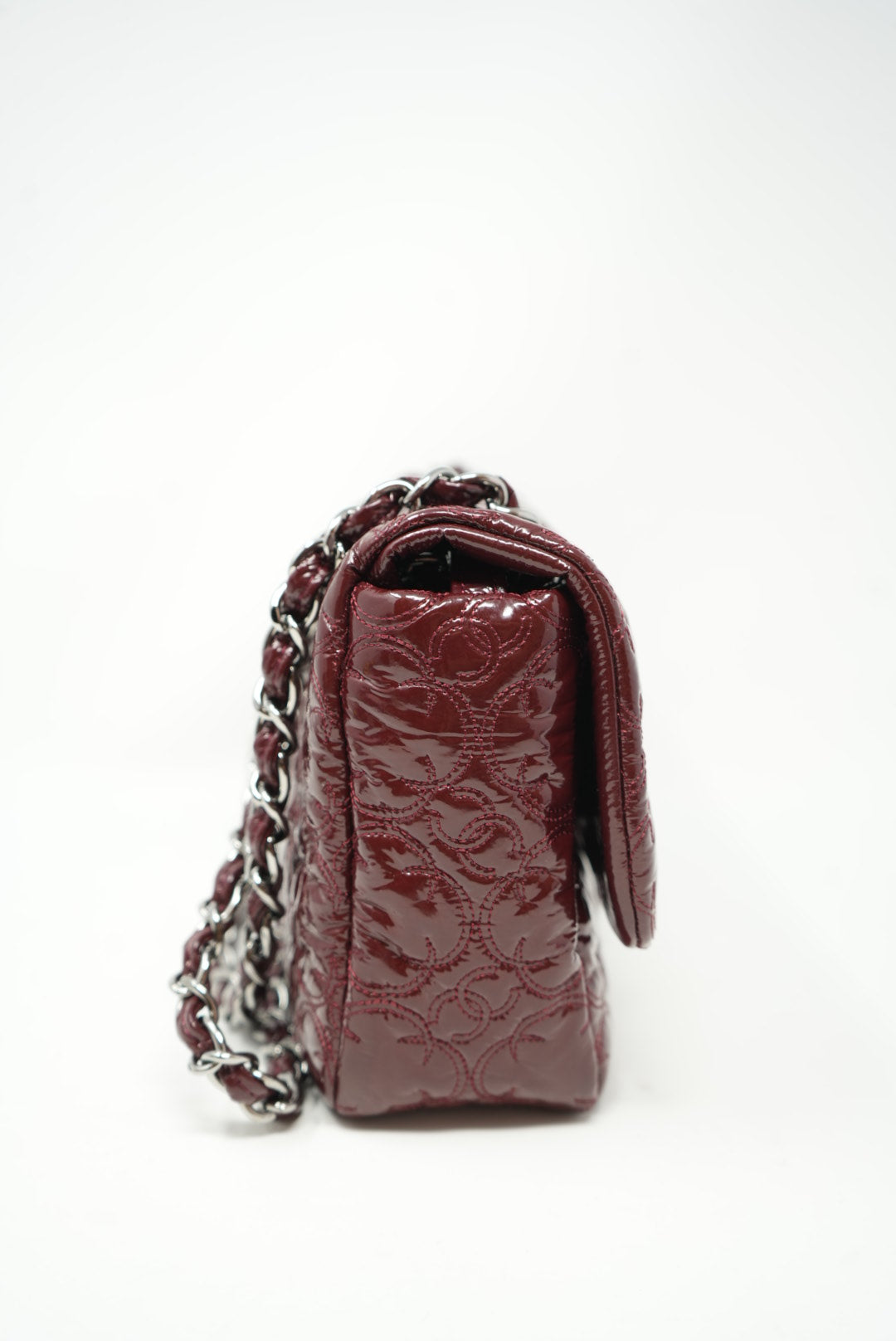 Pre-Owned Chanel Patent Flap Bag Red 2008-2009