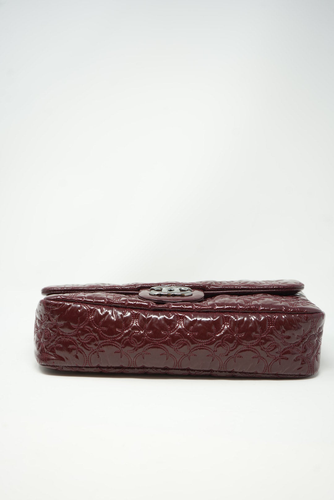 Pre-Owned Chanel Patent Flap Bag Red 2008-2009